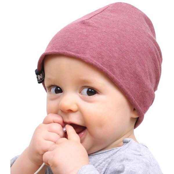 Lena Schokolade Baby-Mütze - rosa meliert