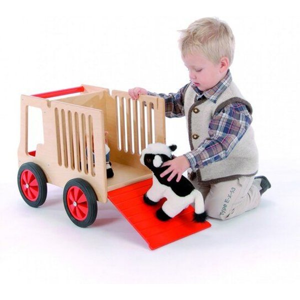 Bätz Holzspielwaren Tiertransporter super süss für Kids, aus Holz Buche massiv (ohne Deko)