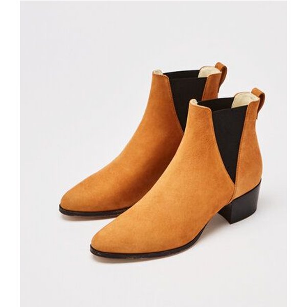 NINE TO FIVE #brygge - Chelsea Boot mit Blockabsatz aus Bioleder