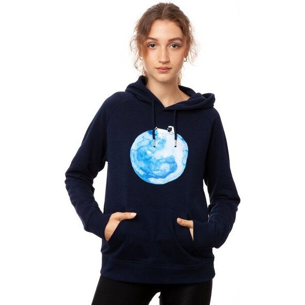 FellHerz Damen Hoodie Moon Girl navy aus 85% Biobaumwolle und 15% recyceltem Polyester