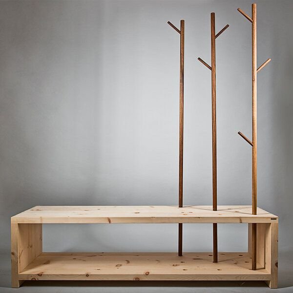 4betterdays Garderobe im Cross Country Style aus Zirbenholz 150x50x45 cm