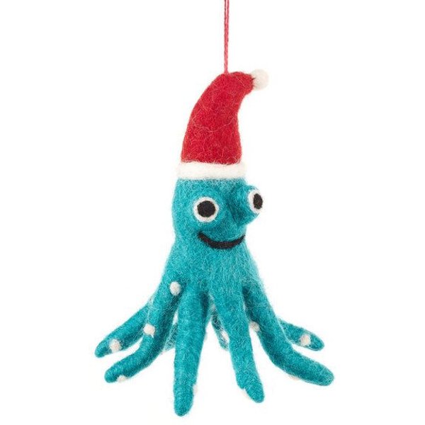 felt so good Oktopus Weihnachtsanhänger aus Filz