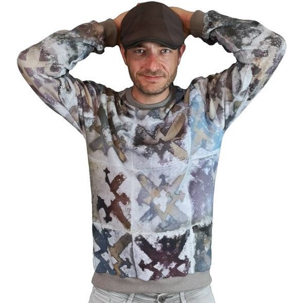liebewicht Pullover Hoodie Sweater grau bunt gemustert aus Biobaumwolle