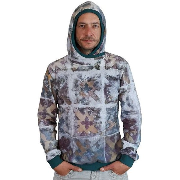 liebewicht Pullover Hoodie Sweater grau bunt gemustert aus Biobaumwolle