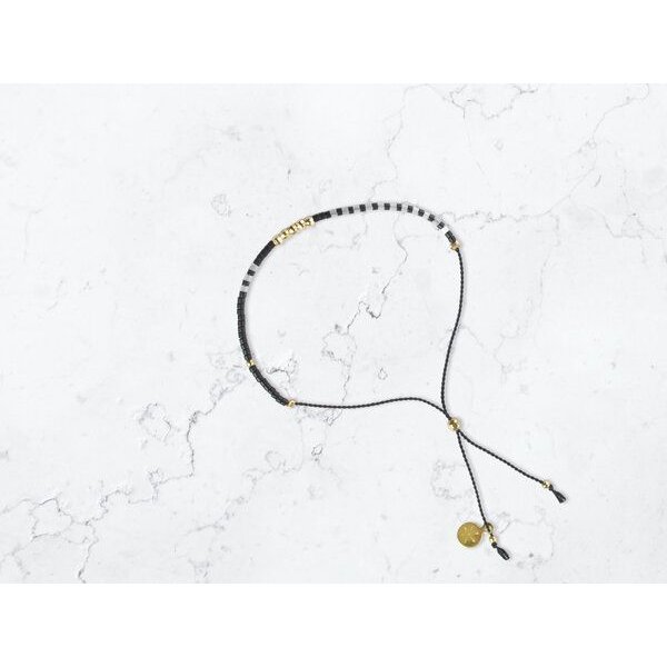 renna deluxe Sternenhimmel – zartes Armband mit Perlen in schwarz-weiß, gold, silber