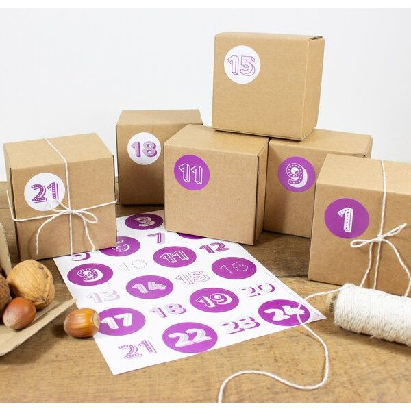 Bow & Hummingbird Adventskalender Set mit Boxen "Brombeere"