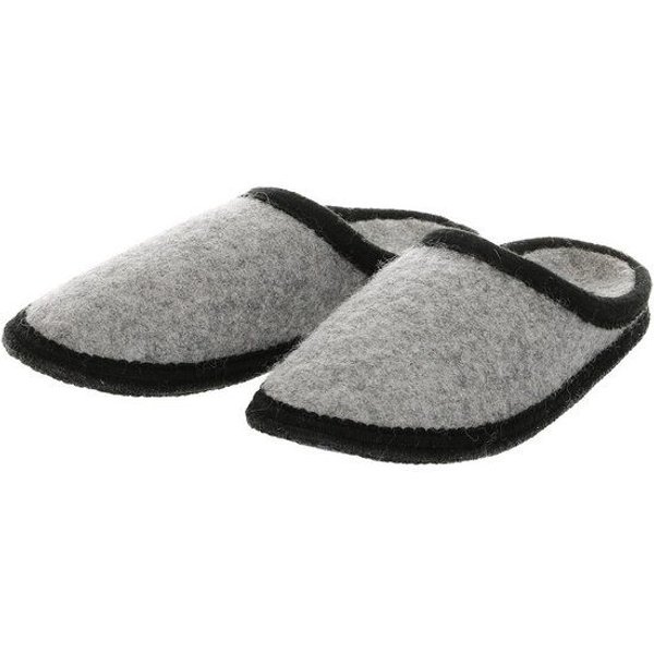 Bacinas Hausschuh Pantoffeln mit schwarzer Sohle aus 100% Wolle