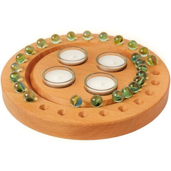 klotzaufklotz Adventskalender und Adventskranz mit Teelichtern