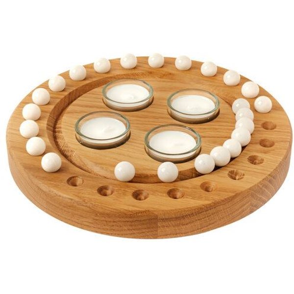 klotzaufklotz Adventskalender und Adventskranz mit Teelichtern