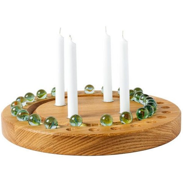 klotzaufklotz Adventskalender und Adventskranz mit Baumkerzen