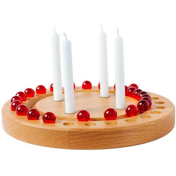 klotzaufklotz Adventskalender und Adventskranz mit Baumkerzen