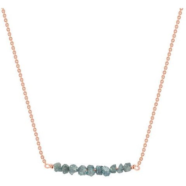 Eppi Goldener Choker mit blauen ungeschliffenen Diamanten Inaku