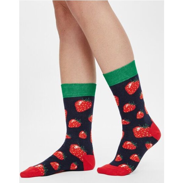 Natural Vibes Socken mit Erdbeeren | Strawberries | Bio GOTS | Bunte Socken | Herren Damen Socken