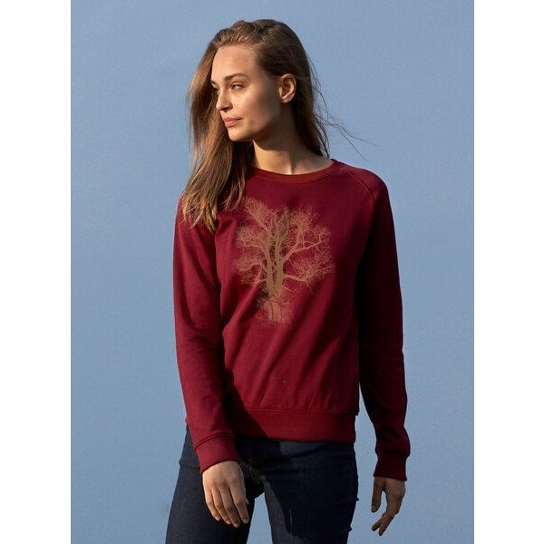Peaces.bio - handbedruckte Biomode Bio Damen-Sweatshirt Chestnut