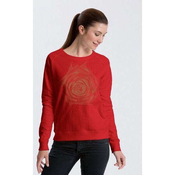 Peaces.bio - handbedruckte Biomode Bio Damen-Sweatshirt Rose