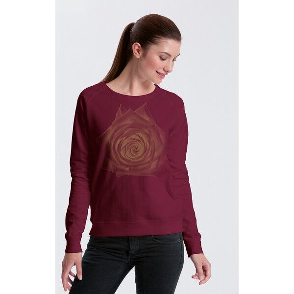 Peaces.bio - handbedruckte Biomode Bio Damen-Sweatshirt Rose