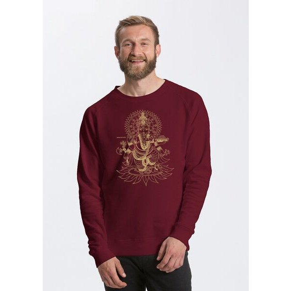 Peaces.bio - handbedruckte Biomode Bio Herren-Sweatshirt Ganesha