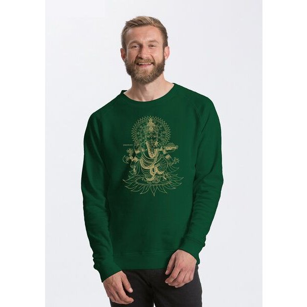 Peaces.bio - handbedruckte Biomode Bio Herren-Sweatshirt Ganesha