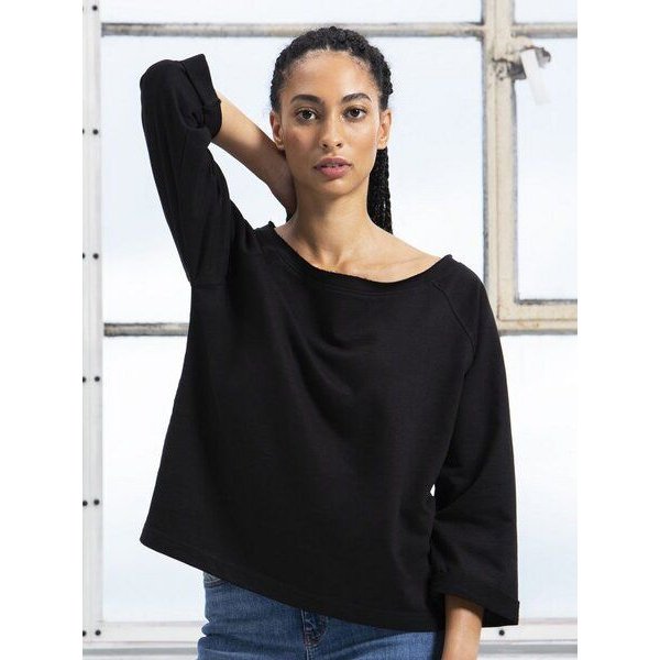 Mantis Damen T-Shirt Flash Dance Sweatshirt weiter Schulterfreier Ausschnitt