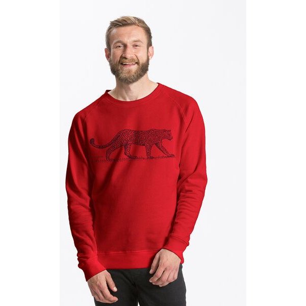 Peaces.bio - handbedruckte Biomode Bio Herren-Sweatshirt Leopard