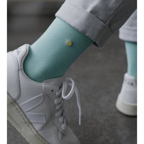 wysf. | what you stand for. Moderne Premium Socken, Piqué Strick mit Knopf, Bio-Baumwoll-Mix