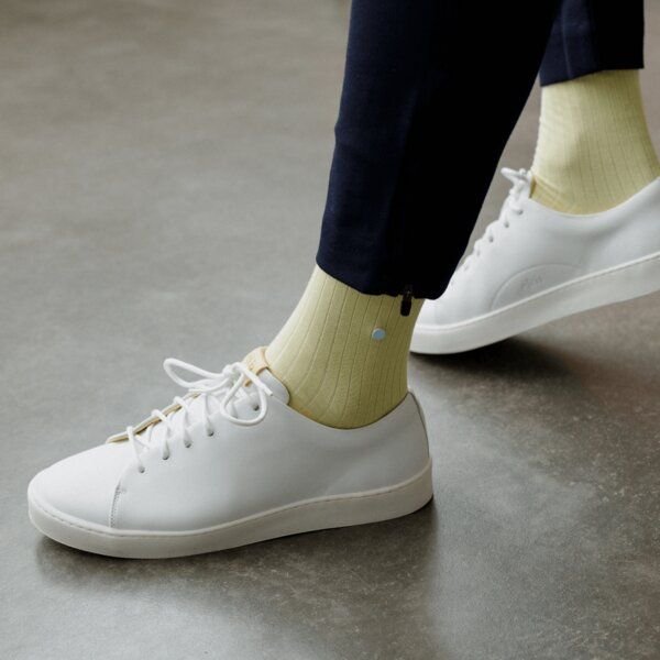 wysf. | what you stand for. Moderne Premium Socken, Rippenstrick mit Knopf, Bio-Baumwoll-Mix