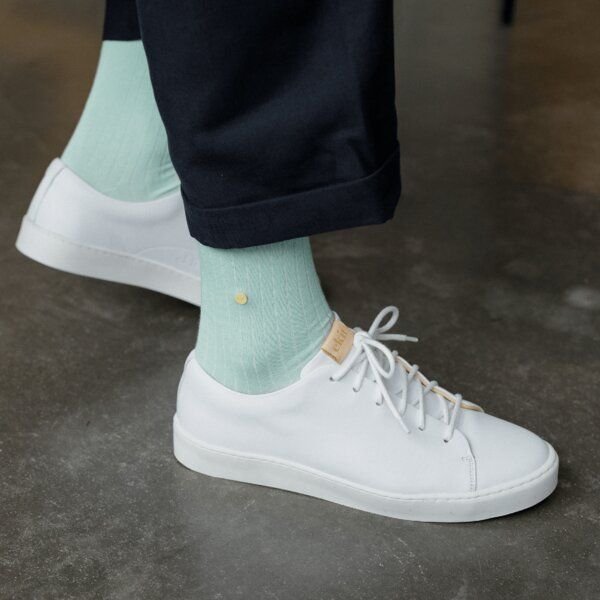 wysf. | what you stand for. Moderne Premium Socken, Rippenstrick mit Knopf, Bio-Baumwoll-Mix