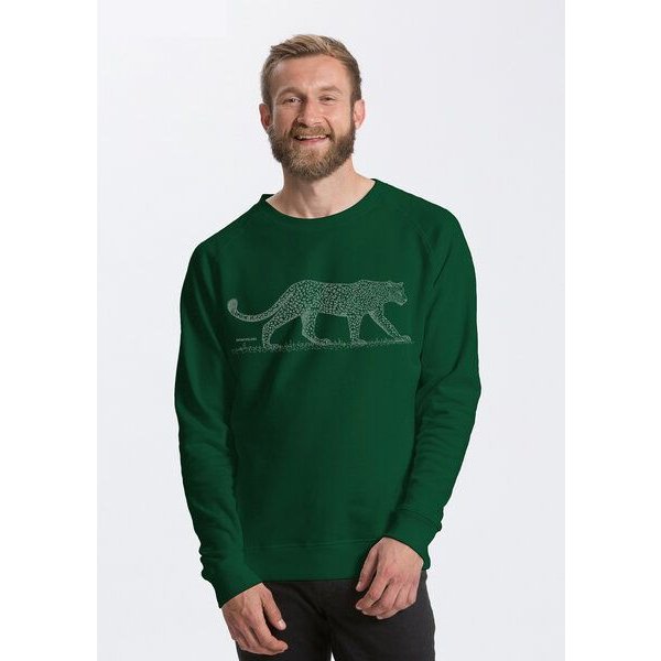 Peaces.bio - handbedruckte Biomode Bio Herren-Sweatshirt Leopard