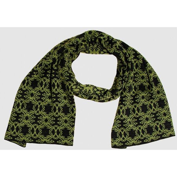 LANARTO slow fashion Schal Muster 'Kranz' zweifarbig gestrickt aus mulesingfreier Merinowolle