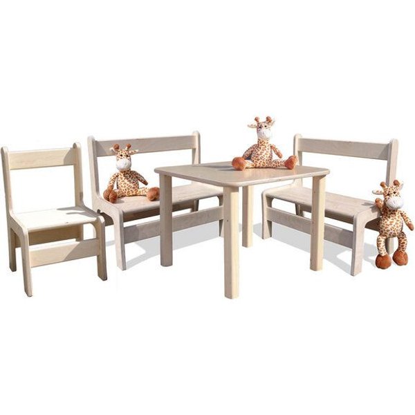 Die Schreiner Christoph Siegel Kindersitzgruppe - Tisch, 2 Bänke und 1 Stuhl