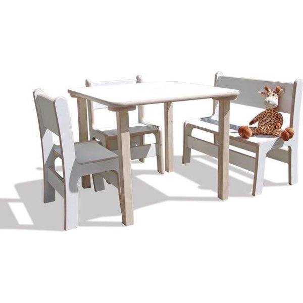 Die Schreiner Christoph Siegel Kindersitzgruppe - Tisch, 2 Stühle und 1 Bank