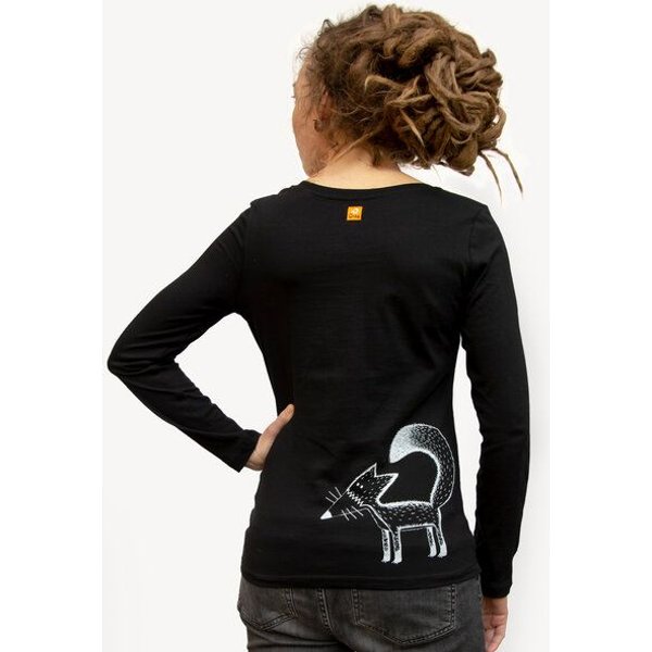 Cmig Franzi Fuchs Langarmshirt Damen schwarz