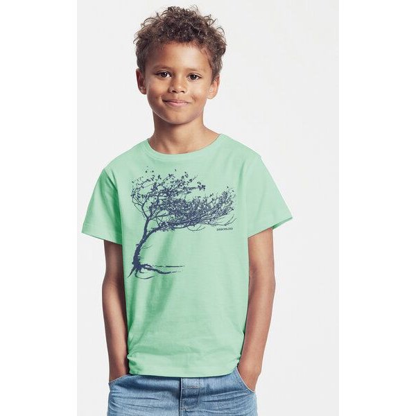 Peaces.bio - handbedruckte Biomode Bio-Kinder T-Shirt Windy Tree