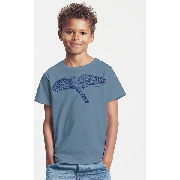 Peaces.bio - handbedruckte Biomode Bio-Kinder T-Shirt Sperber