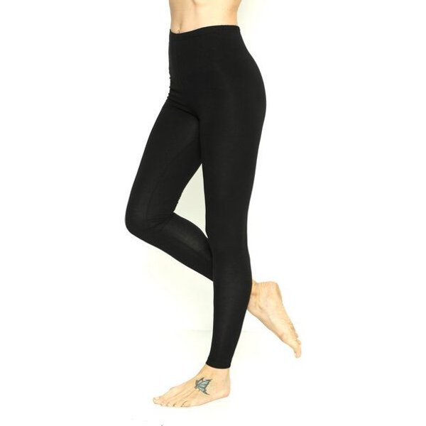 Bruno Barella GOTS zertifizierte Damen Leggings aus Biobaumwolle in schwarz