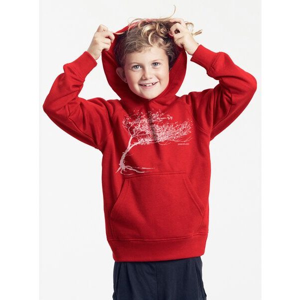 Peaces.bio - handbedruckte Biomode Bio-Kinder-Kapuzen-Sweatshirt "Windy Tree"