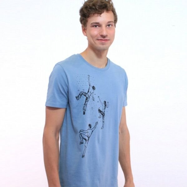Spangeltangel T-Shirt "Bouldern", Herren, Klettern, bedruckt, Siebdruck, Bio-Baumwolle