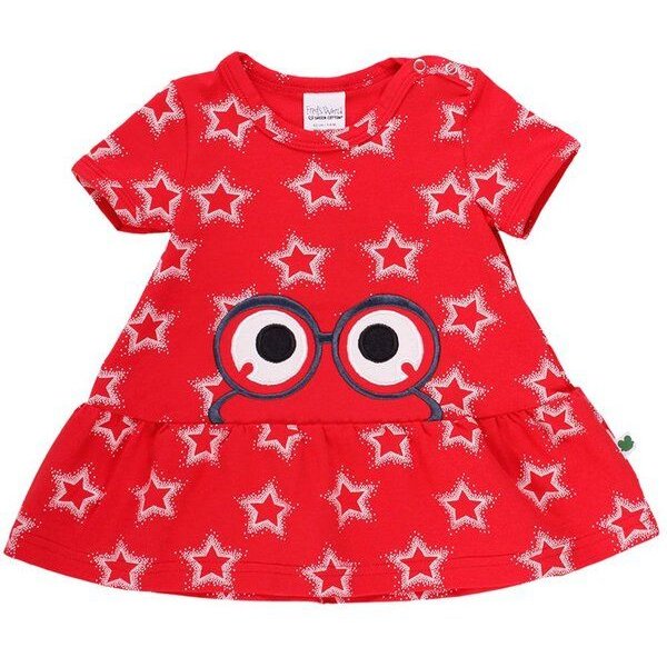 Fred's World by Green Cotton "Green Cotton" Kleid rot mit Sternen