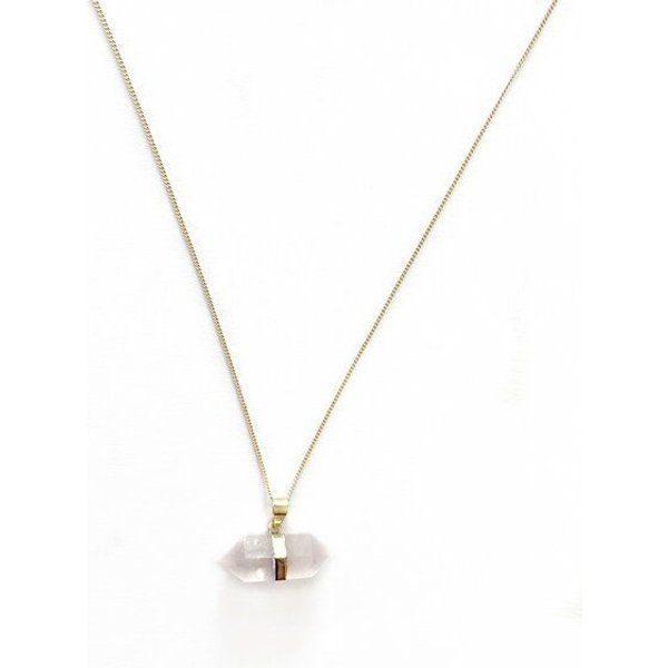 Crystal and Sage Rosenquarz Diamond Halskette
