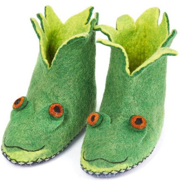 short'n'pietz Hausschuhe Frosch, handgefilzt für Babies und Kinder