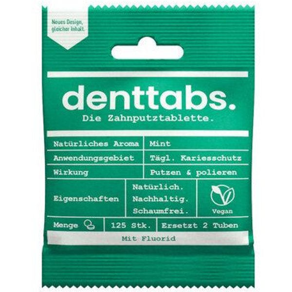 DENTTABS Mint (125 Stück) - in den Varianten mit und ohne Fluorid