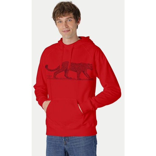 Peaces.bio - handbedruckte Biomode Bio-Herren-Kapuzensweater Leopard