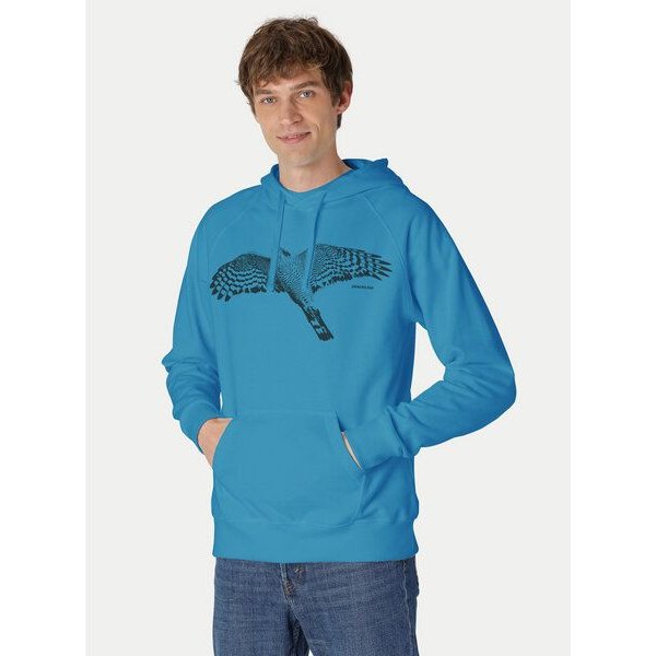 Peaces.bio - handbedruckte Biomode Bio-Herren-Kapuzensweater Sperber