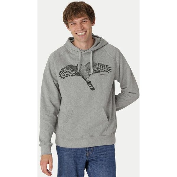Peaces.bio - handbedruckte Biomode Bio-Herren-Kapuzensweater Sperber