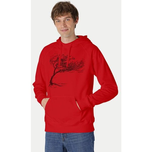 Peaces.bio - handbedruckte Biomode Bio-Herren-Kapuzensweater Windytree