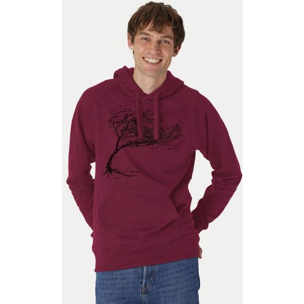 Peaces.bio - handbedruckte Biomode Bio-Herren-Kapuzensweater Windytree