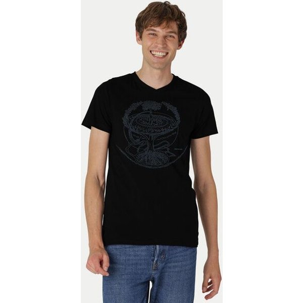 Peaces.bio - handbedruckte Biomode V-Neck Shirt Weltenesche Herren