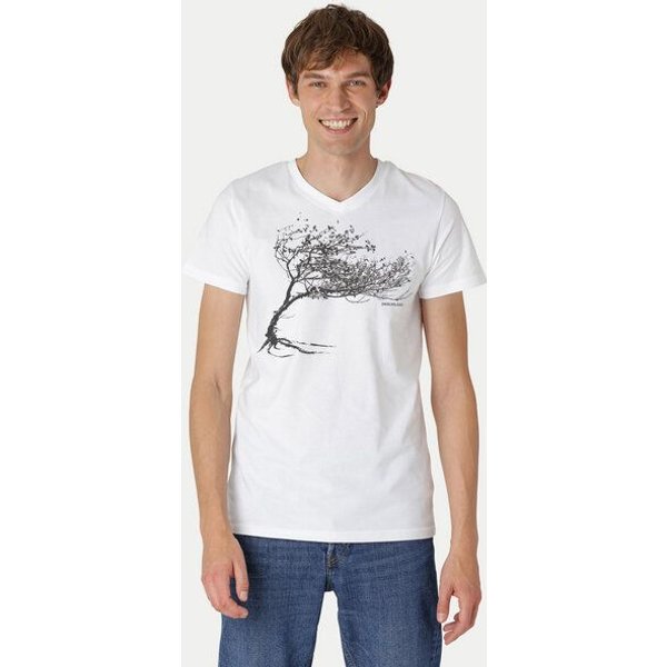Peaces.bio - handbedruckte Biomode Bio-Herren-T-Shirt V-Neck Windy Tree