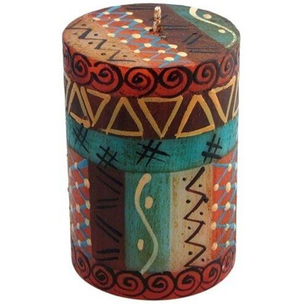 Bunte Kerzen - MAKINI - M/L - Handbemalte Stumpenkerzen - nobunto Südafrika