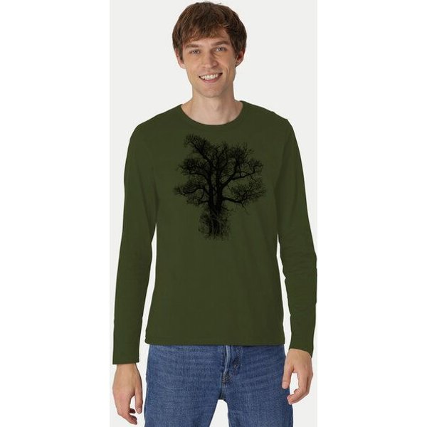 Peaces.bio - handbedruckte Biomode Bio-Herren-Langarmshirt "Chestnut"
